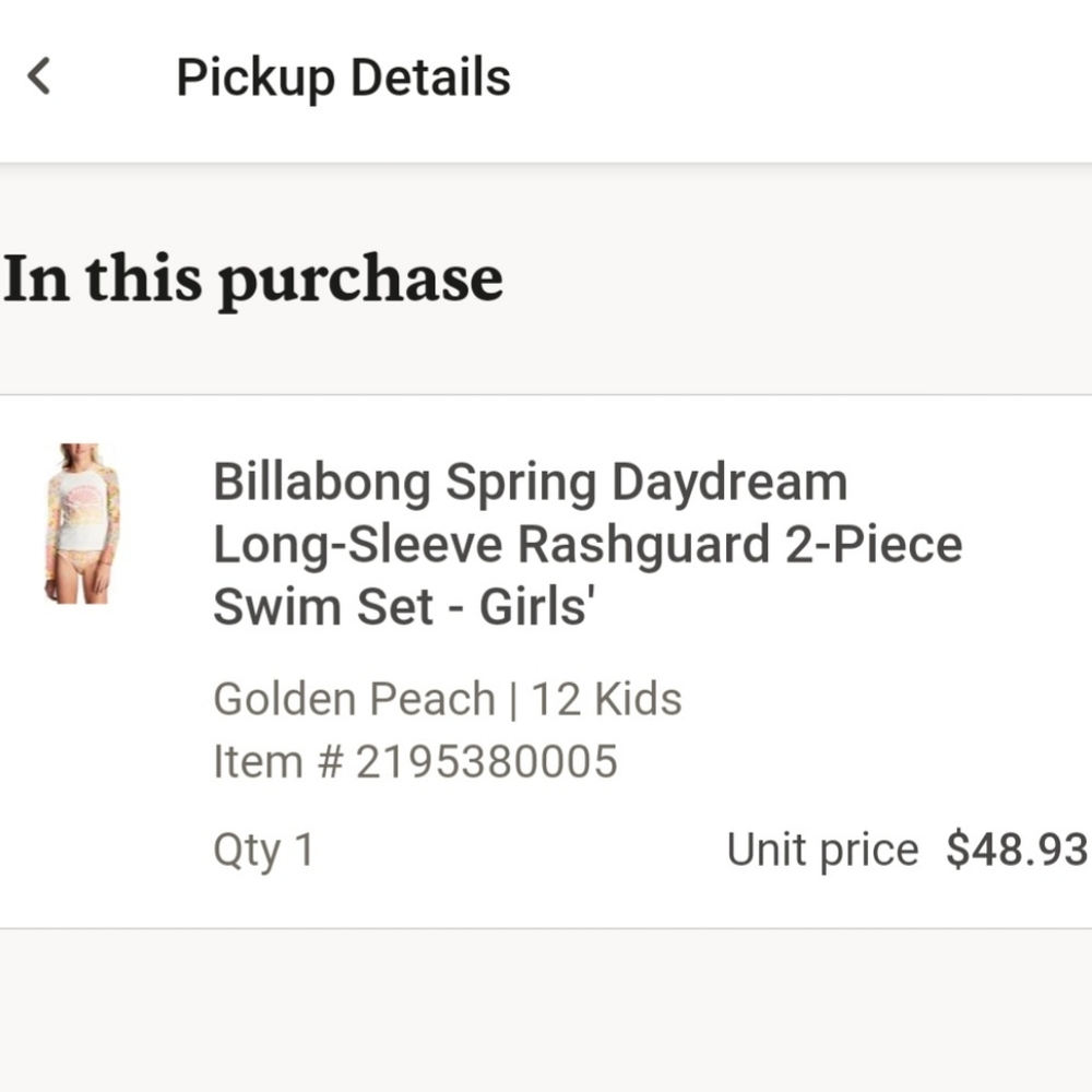 Billabong swim set, girls size 12 - Picture 6 of 6